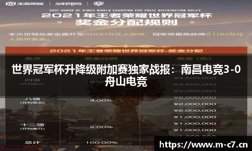 世界冠军杯升降级附加赛独家战报：南昌电竞3-0舟山电竞